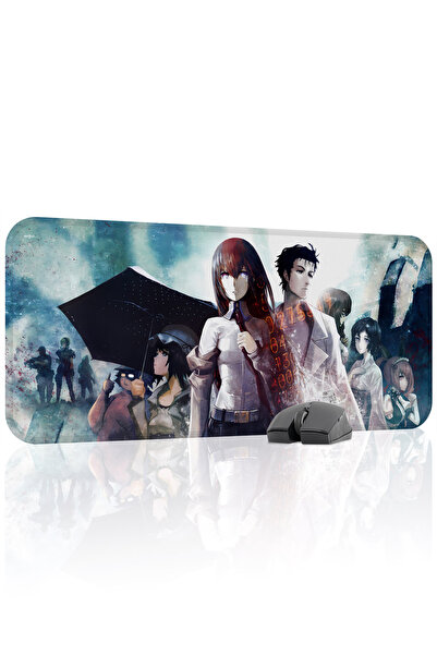 mousepad bastir Steins;Gate مانع للانزلاق لوحة ماوس مطاطية مخيطة V1 - 70x30 X...