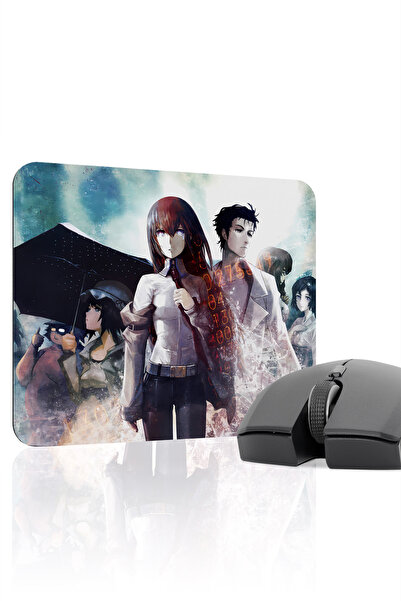 mousepad bastir Steins;Gate مانع للانزلاق لوحة ماوس مطاطية مخيطة V1 - 22X18 ل...