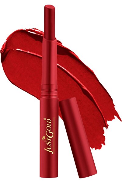 JUST GOLD Long Lasting Matte Finish Creamy Matte Lipstick - Rich Red