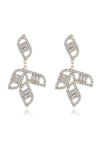 Generic أقراط متدلية فاخرة وأنيقة بتصميم نباتي، إكسسوارات فاخرة