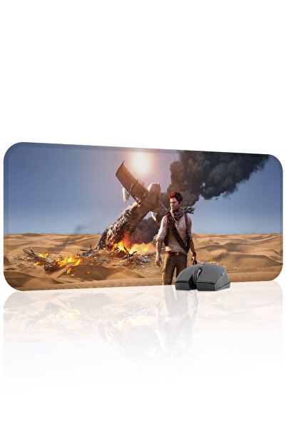 mousepad bastir لوحة ماوس الألعاب المطاطية المخيطة من Uncharted مانع للانزلاق...
