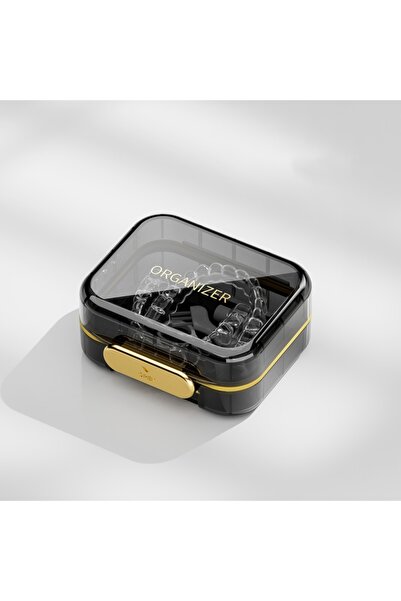 Choice3 black 1pc portable invisible braces storage box, denture cleaning and...