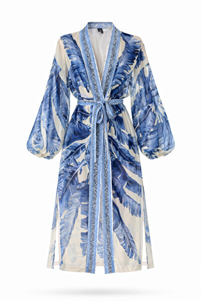 Retrobird Σχεδιασμός Palmera Wrap Kimono Γυναικείο Μπλε