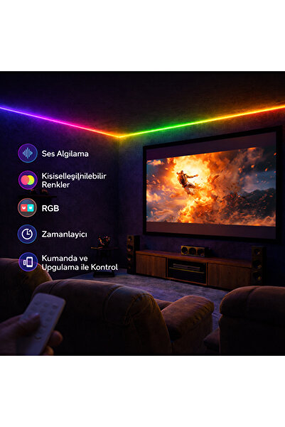 Cata RGB Neon Pixel LED Duvar Lambası–Mobil Uygulama Kontrollü-Müzik Senkronlu-Oyuncu Odası Aydınlatması