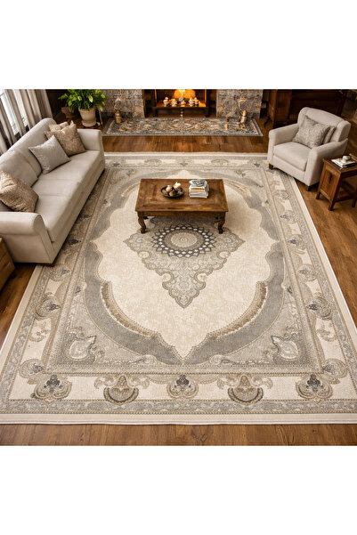 Hoomrugs Luxess Halı Roma 1161 Gri Modern Salon Halısı
