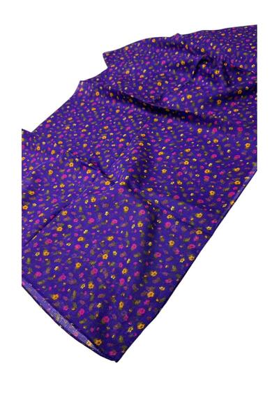 LORENDA Organik Pamuk Yazma Eşarp Kenarı Dikişli Küçük Çiçek Desenli 90x90 cm