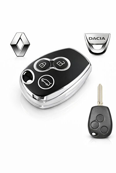YıldızTuning Husa pentru chei Renault Fluence Negru Argintiu