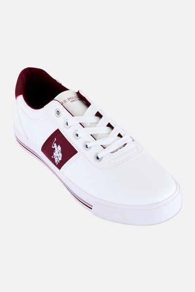 U.S. Polo Assn. Men Brand Logo Lace Up Casual Shoes, White