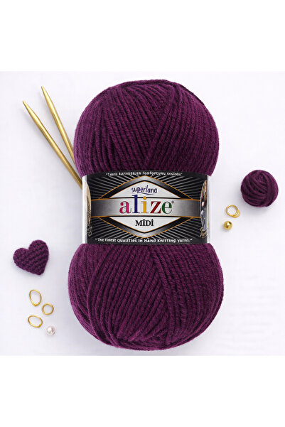 Alize Sperlana Midi Medium Thick Knitting Yarn 111 Purple
