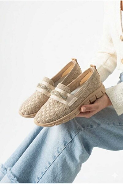 expres moda Tri̇ko Patterned Comfortable Women's Shoes