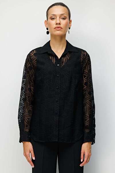 Ekol İç Atletli Transparan Detaylı Gömlek