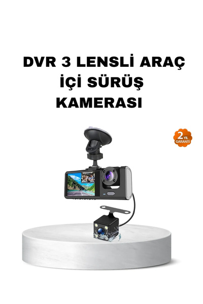 Epilons Система за запис с три камери в автомобила с Full HD нощно виждане и ...