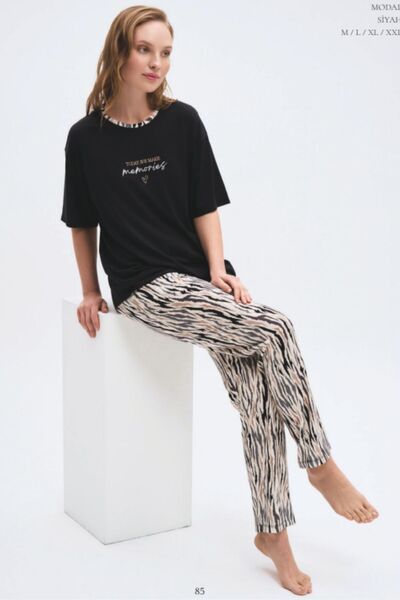 Pijadore Modal - Cotton Lu Fabric Short Sleeve Women's Pajama Set