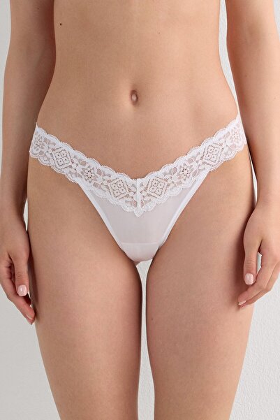 INTIMISSIMI 80'ers Style دانتيل وسروال برازيلي من الألياف الدقيقة