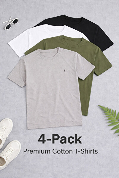 COMBİNE MİCHAİL Muška okrugla kragna Osnovni Relax majica sa četiri dela