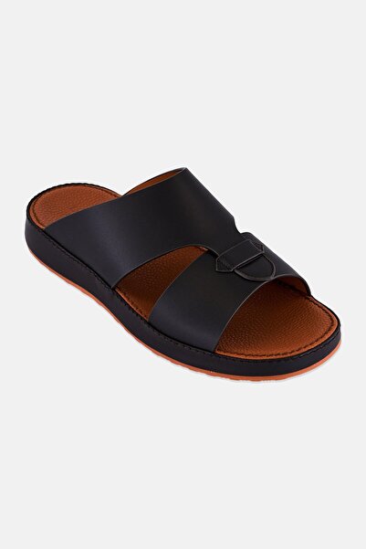 London Fog Men Slip On Arabic Sandals, Brown