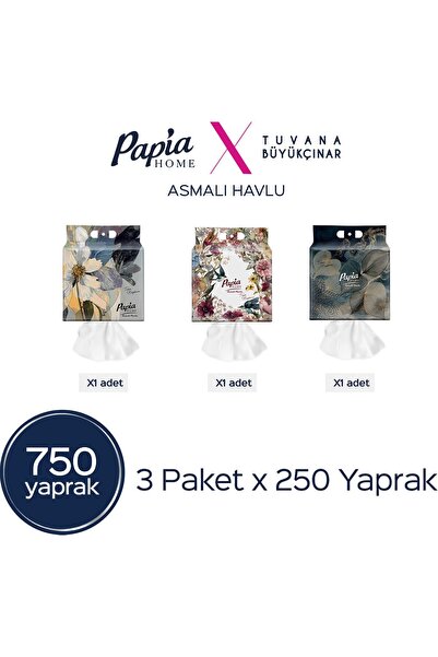 Papia Home Asmalı Havlu 750 Yaprak (3 PAKETX250 Yaprak)