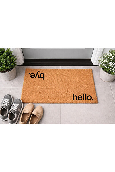 Borambalaj سجادة باب من ألياف الكوكو الطبيعية، مقاس 40×60 سم، مكتوب عليها هال...