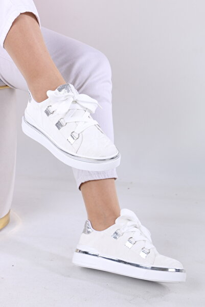 AĞCA AYAKKABI Дамски ежедневни маратонки със спортни връзки и ортопедична под...