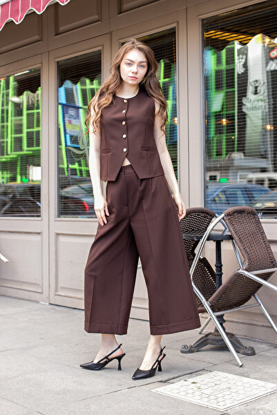 Jument Γυναικείο ψηλόμεσο Με πιέτες χαλαρό διπλό παντελόνι ελαφρύ ελαστικό ύφ...