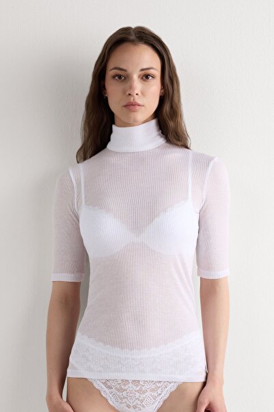 INTIMISSIMI Cashmere Blend Ultranatural High Collar Blouse