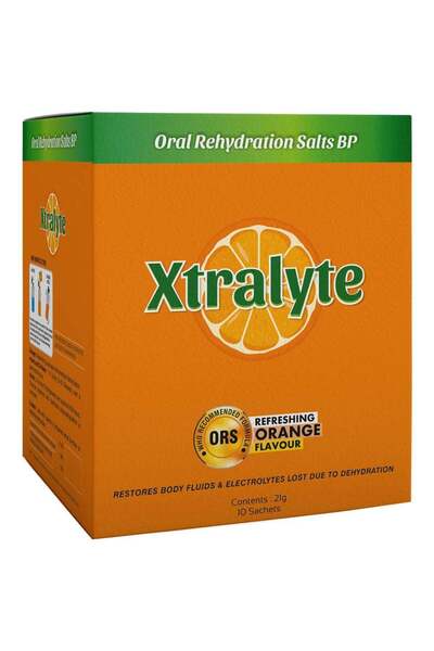 Xtralyte Oral Rehydration Salt 10 Sachets 21g Orange - Electrolyte Powder