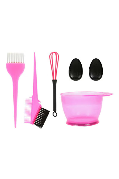 BSMBIOO 5-Piece Hair Dye Color Brush And Bowl Set Pink/Black
