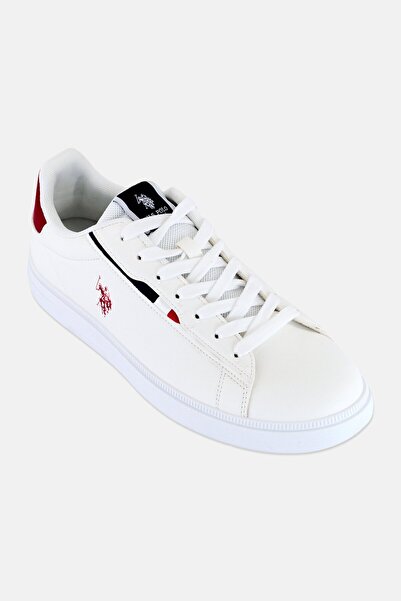 U.S. Polo Assn. Men Brand Logo Lace Up Casual Shoes, White