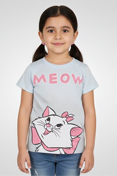 Disney The Aristocats Toddlers Girl Graphic Print Short Sleeve Top, Blue