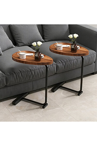 Sumkyle طاولة قهوة جانبية للأريكة مكونة من قطعتين، طاولة جانبية مربعة الشكل ع...