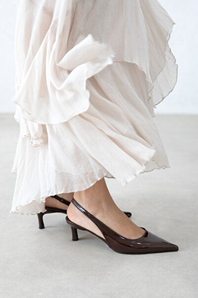 STRASWANS Pantofi de damă Molly din piele lăcuită cu toc, maro