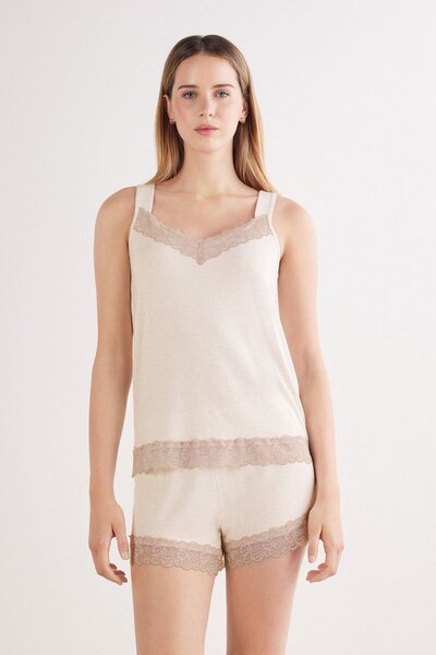 INTIMISSIMI Lace Pieces of Modal Short Athlete Pajamas