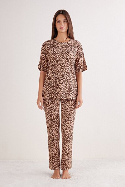 INTIMISSIMI بيجامة بريتي سافاج فريش من الخيزران بأكمام قصيرة وطويلة