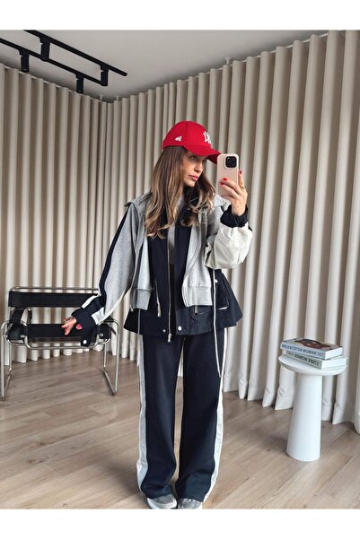 Oxygen Scarfs Hooded Paneled Women's Two-Piece Set