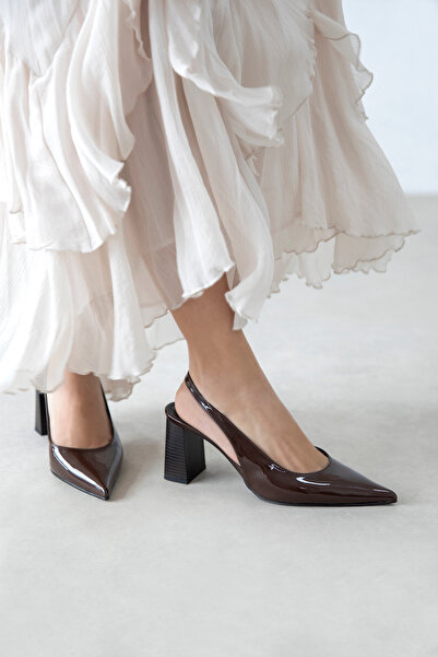 STRASWANS Vera ženske lakirane kožne cipele Cipele sa štiklom smeđe