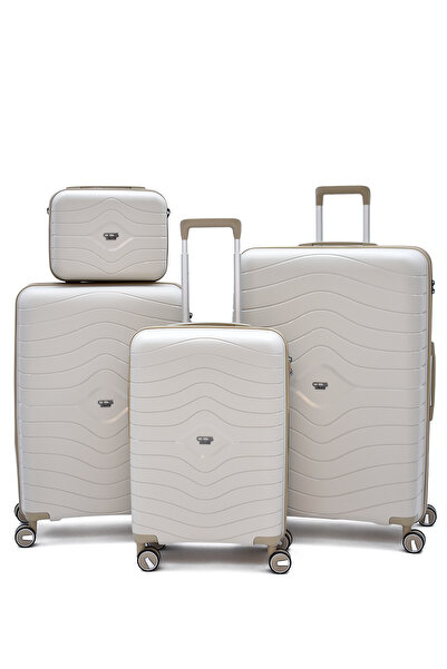 ÇÇS Polipropilen Kırılmaz 4’lü Valiz Seti – Körüklü Kabin Orta Büyük Boy & Ma...