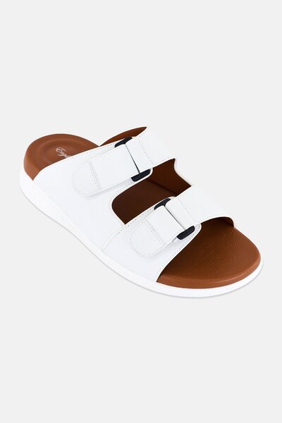 English Laundry Men Slip On Arabic Sandals, White
