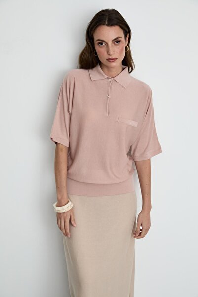 Serianno Pamuk ve İpek Karışımlı Polo Yaka Kazak