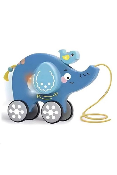 Youleen سيارة لعبة على شكل فيل تُسحب بحبل، مناسبة للأطفال من عمر 19 شهرًا فما...