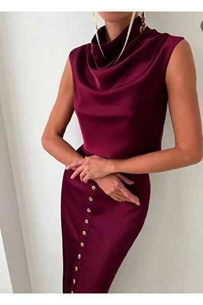 Butikcadde Satin Fabric Custom Processing Button Detailed Suit