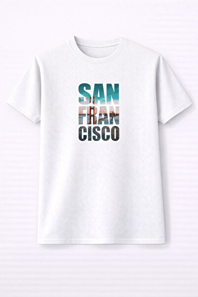 CLAYES Unisex majica San Francisko Štampano Oversize kroj 100% pamuk okrugla ...