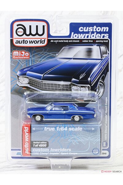 HOT WHEELS Auto World 1:64 Özel Lowriders 1970 Chevy Impala SS Hard Top Mavi ...