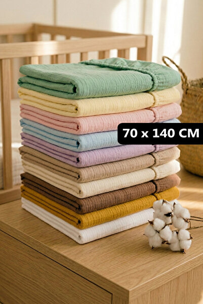 Soho Organics موسلين ملاءة مطاطية - 70x140 سم |   ارتفاع السرير 10-15 سم |   ...