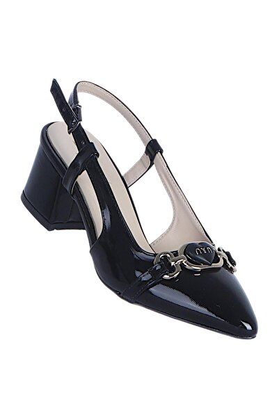 Ayakcenter Byn Ayışığı By26 Piele lacuită neagră pentru femei 6cm pantofi cu toc