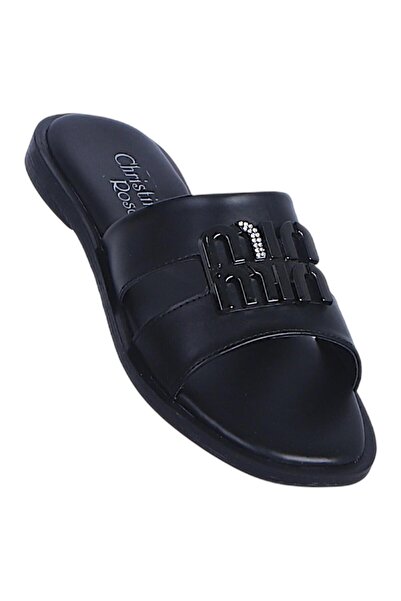 Crista C11 Black Women's Daily Flat Shoes Slipper