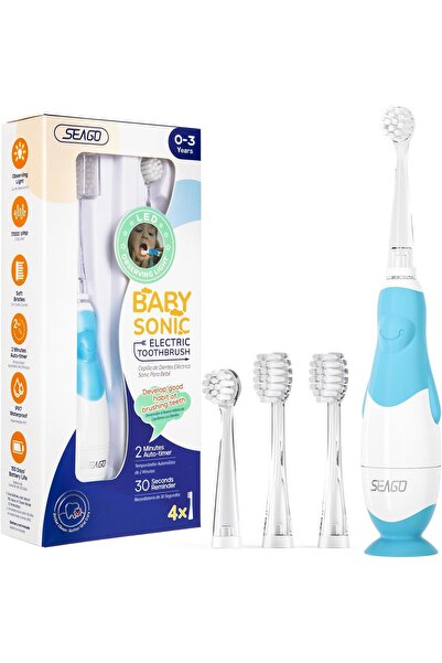 seago فرشاة أسنان كهربائية للأطفال الصغار من عمر 0 ​​إلى 3 سنوات