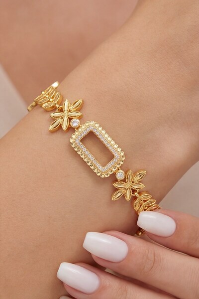 Trinidad Altın Kaplama İmitasyon Gram Çerçeve Bileklik TRENDY