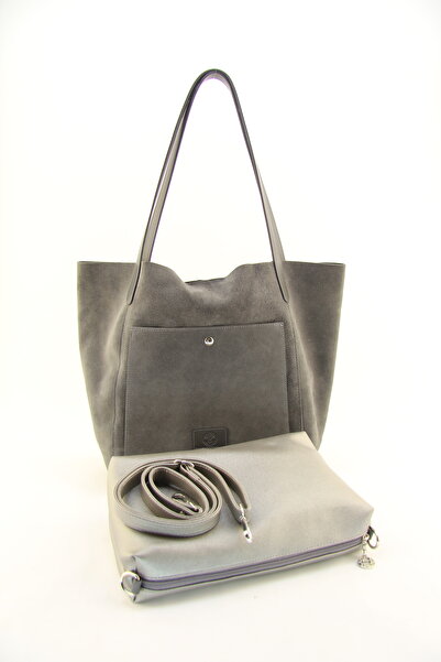 EYLÜL EZGİ BUTİK Hobo Large Genuine Suede Leather Shoulder Bag