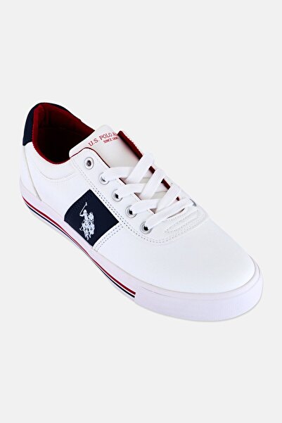 U.S. Polo Assn. Men Brand Logo Lace Up Casual Shoes, White