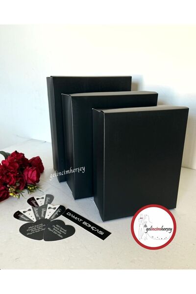 Gelincimherşey 3'lü Sade Damat Bohçası Çeyiz Kutusu